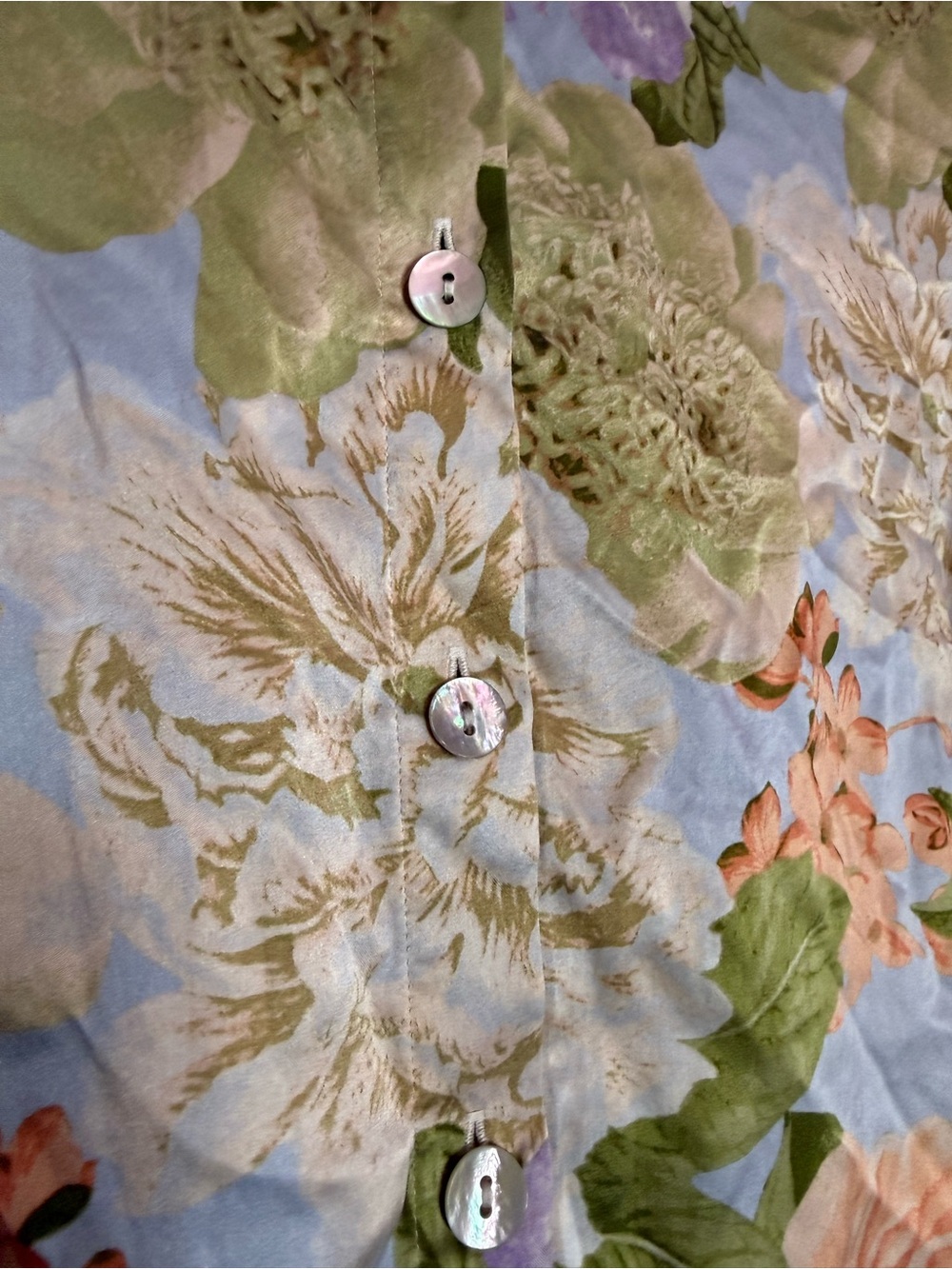 RACHEL ZOE 100% Silk Floral Button Down Long Sleeve Sz L - Picture 6 of 7